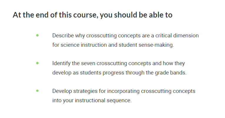 objectives for the course