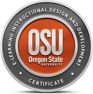 Oregon State University ELearning Instructional Design and Development Badge issued by Basno