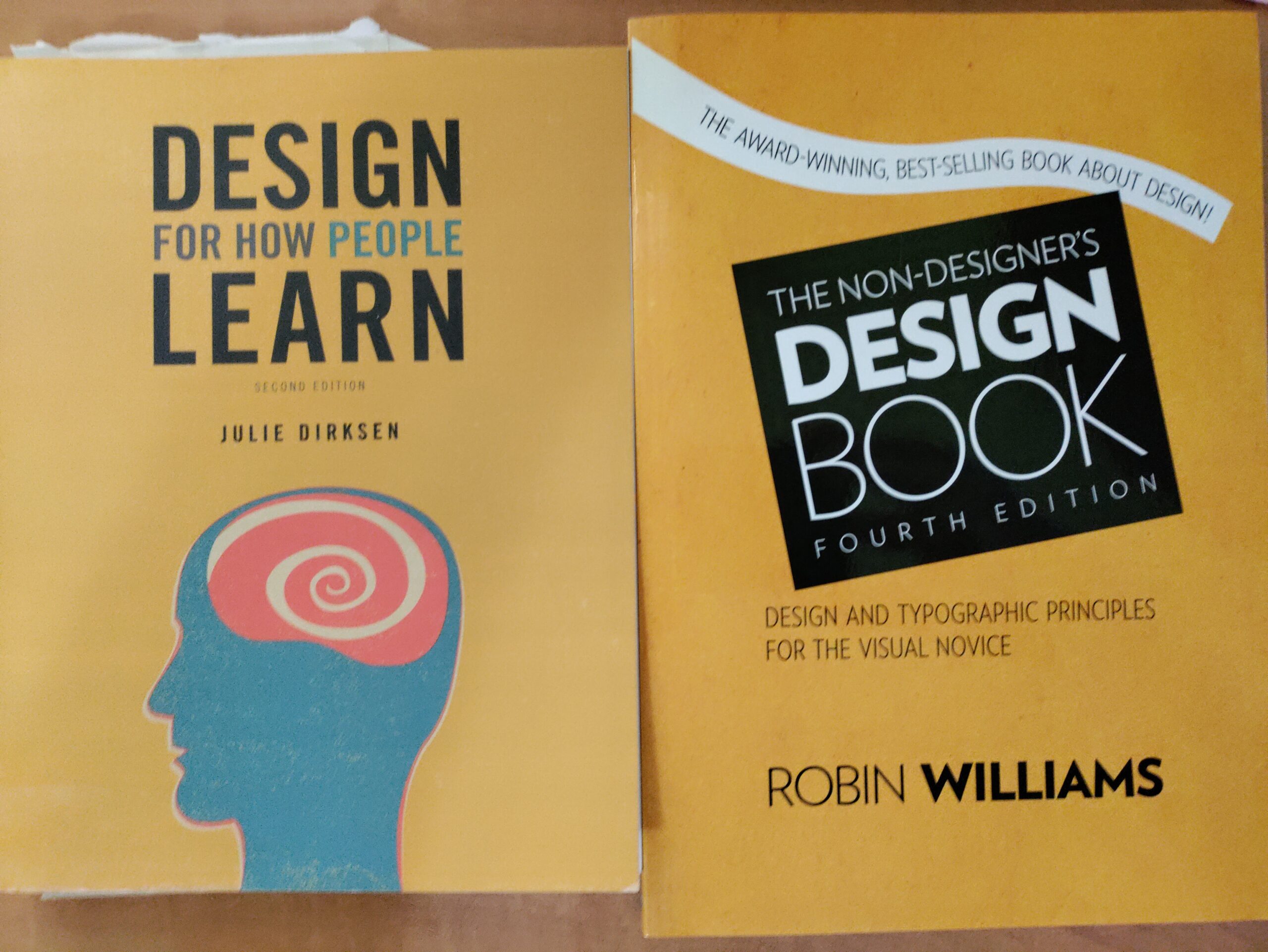 covers of two books: Design for how people learn and The non-designer's design book.